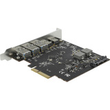 DeLOCK PCIe x4 naar 2x USB-C + 3x USB-A interface kaart 