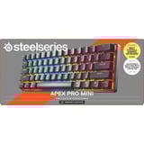 SteelSeries Apex Pro Mini Wireless, gaming toetsenbord Wit, US lay-out, SteelSeries OmniPoint 2.0, 60%, RGB leds, Double Shot PBT Keycaps