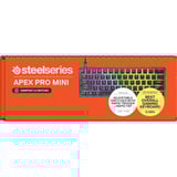 SteelSeries Apex Pro Mini Wireless, gaming toetsenbord Wit, US lay-out, SteelSeries OmniPoint 2.0, 60%, RGB leds, Double Shot PBT Keycaps