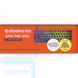 SteelSeries Apex Pro Mini Wireless, gaming toetsenbord Wit, US lay-out, SteelSeries OmniPoint 2.0, 60%, RGB leds, Double Shot PBT Keycaps