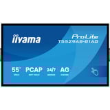 iiyama ProLite T5529AS-B1AG 54.6" 4K Ultra HD Public Display Zwart, Touch, HDMI, USB-C, Audio, LAN, WiFi 5, Android 14