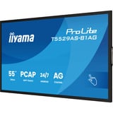iiyama ProLite T5529AS-B1AG 54.6" 4K Ultra HD Public Display Zwart, Touch, HDMI, USB-C, Audio, LAN, WiFi 5, Android 14