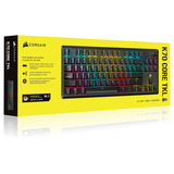 Corsair K70 CORE TKL RGB mechanisch gaming toetsenbord Zwart, US lay-out (QWERTY), Corsair MLX Red v2, 80% (TKL), Hot-swappable, ABS Double shot