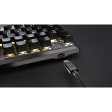 Corsair K70 CORE TKL RGB mechanisch gaming toetsenbord Zwart, US lay-out (QWERTY), Corsair MLX Red v2, 80% (TKL), Hot-swappable, ABS Double shot