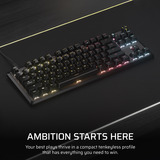 Corsair K70 CORE TKL RGB mechanisch gaming toetsenbord Zwart, US lay-out (QWERTY), Corsair MLX Red v2, 80% (TKL), Hot-swappable, ABS Double shot