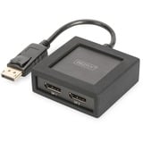 Digitus DisplayPort naar 2x DisplayPort splitter Zwart, 4K
