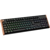 Keychron K10 HE-F1, toetsenbord Zwart/bruin, BE Lay-out, Gateron Double-Rail Magnetic Nebula, RGB leds, Hot-swappable, Bluetooth, 2.4GHz