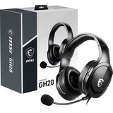 MSI IMMERSE GH20 gaming headset Zwart, Pc, PlayStation 4, PlayStation 5, Xbox Series X/S, Nintendo Switch