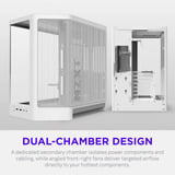 NZXT H6 midi tower behuizing Wit | 2x USB-A | 1x USB-C | Tempered Glass