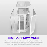 NZXT H6 midi tower behuizing Wit | 2x USB-A | 1x USB-C | Tempered Glass