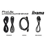 iiyama ProLite LH5064UHS-B1AG 50" 4K Ultra HD Public Display Zwart, HDMI, LAN, WiFi, Audio, USB, Android 14