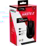 HyperX Pulsefire Haste 2 gaming muis Zwart, 400 - 26.000 dpi, RGB led