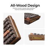 Keychron K2HE All-Wood Special Edition mechanisch toetsenbord Houtkleur, US lay-out (QWERTY), Gateron Double-Rail Magnetic Nebula, 75%, Gateron Double-Rail Magnetic, OSA PBT double-shot, hot swap, Bluetooth 5.2 | USB-C