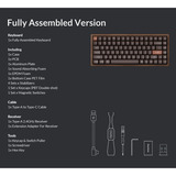 Keychron K2HE All-Wood Special Edition mechanisch toetsenbord Houtkleur, US lay-out (QWERTY), Gateron Double-Rail Magnetic Nebula, 75%, Gateron Double-Rail Magnetic, OSA PBT double-shot, hot swap, Bluetooth 5.2 | USB-C