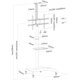 Neomounts PLASMA-M1900E verrijdbaar flatscreen meubel standaard Zwart