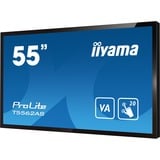 iiyama ProLite T5562AS-B1 55" 4K Ultra HD Public Display Zwart, 4K UHD, HDMI, USB, Touch, LAN