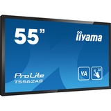 iiyama ProLite T5562AS-B1 55" 4K Ultra HD Public Display Zwart, 4K UHD, HDMI, USB, Touch, LAN