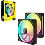 Corsair iCUE LINK LX140 RGB case fans Zwart, 2 stuks, 140 x 140 x 25 mm, PWM