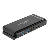 DeLOCK DisplayPort 1.4 KVM Switch, 8K 60Hz, USB 3.2 Gen 1, Audio kvm-switch Grijs/zwart