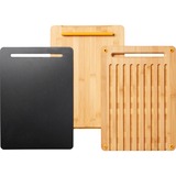 Fiskars Functional Form Set bamboe snijplanken set van 3 Houtkleur/antraciet, FSC-gecertificeerd bamboe | kunststof