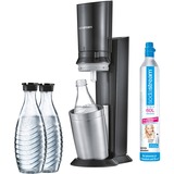 SodaStream Crystal 2.0 Action-pack bruiswatertoestel Titanium, inclusief 3 glazen flessen + 1 CO₂-cilinder