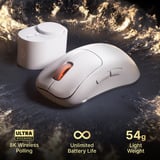 SteelSeries Rival Pro gaming muis Wit, 100 - 42.000 DPI, 8K, UWB / 6 GHz