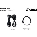 iiyama ProLite P1671HSC-B1 15.6" monitor Zwart (mat), 1x Mini HDMI (Type-C), 2x USB-C, Audio