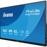 iiyama ProLite P1671HSC-B1 15.6" monitor Zwart (mat), 1x Mini HDMI (Type-C), 2x USB-C, Audio