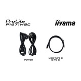 iiyama ProLite P1671HSC-B1 15.6" monitor Zwart (mat), 1x Mini HDMI (Type-C), 2x USB-C, Audio