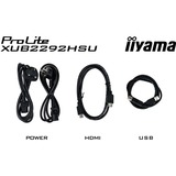 iiyama ProLite XUB2292HSU-B6 21.5" monitor Zwart, 100Hz, HDMI, DisplayPort, USB, Audio, AMD FreeSync