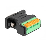 DeLOCK D-Sub 9 (male) naar klemmenblokadapter Zwart