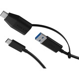 ICY BOX IB-CB034 USB type-C naar USB-A en USB-C kabel Zwart, 1 meter