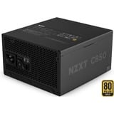 NZXT C850 Gold ATX 3.1, 850 Watt voeding  Zwart, 1x 16-pins grafische kaartconnector, 6x PCIe, kabelmanagement