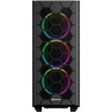 Sharkoon RGB HEX midi tower behuizing Zwart | 2x USB-A | 1x USB-C | RGB | Tempered Glass