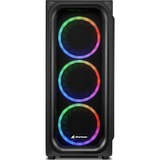 Sharkoon TK5M RGB midi tower behuizing Zwart | 3x USB-A | Tempered Glass