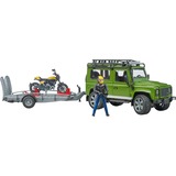 bruder Land Rover Defender met aanhanger, Scrambler Ducati Full Throttle Modelvoertuig 02589