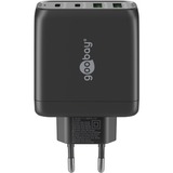 goobay 68W GaN USB-C PD Multiport snellader Zwart, 2x USB-C, 2x USB-A