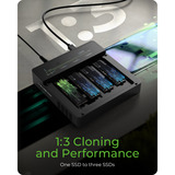 ICY BOX IB-4013MCL-C4 4-Bays USB4® Duplicator (1:3 klonen) dockingstation Zwart