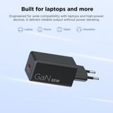 Lenovo 65W Mini USB-C GaN Charger Zwart