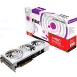 SAPPHIRE Radeon RX 7700 XT PURE GAMING OC grafische kaart Wit, 2x HDMI 2.1, 2x DisplayPort,