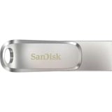 SanDisk Ultra Dual Drive Luxe 256 GB usb-stick Zilver, USB-A 3.2 Gen 1, USB-C 3.2 Gen 1