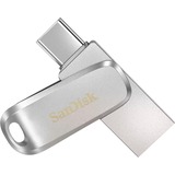 SanDisk Ultra Dual Drive Luxe 256 GB usb-stick Zilver, USB-A 3.2 Gen 1, USB-C 3.2 Gen 1