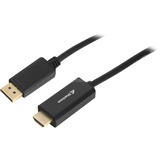 Sharkoon DisplayPort 1.2 naar HDMI 2.0 adapterkabel Zwart, 2 meter, 4K