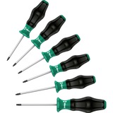 Wera 1334/1355/6 Schroevendraaierset Kraftform Comfort, 6-delig Zwart/groen