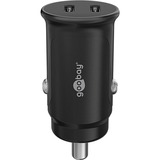 goobay 30W Dual USB-C PD autolader Zwart, 2x USB-C