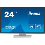 iiyama ProLite T2452MSC-W1 24" monitor Wit/zwart, Touch, HDMI, DisplayPort, USB, Audio 