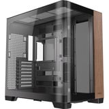 Antec C8 Curve Wood midi tower behuizing Zwart/houtkleur | 2x USB-A | 1x USB-C | Tempered Glass