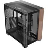 Antec C8 Curve Wood midi tower behuizing Zwart/houtkleur | 2x USB-A | 1x USB-C | Tempered Glass