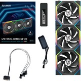 Lian Li UNI FAN SL120 Wireless Reverse Blade RGB case fans Zwart, 3 stuks, 120 x 124.5 x 28 mm, PWM