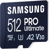 SAMSUNG PRO Ultimate 512 GB microSDXC geheugenkaart Blauw, UHS-I U3, Class 3, V30, Incl. kaartlezer